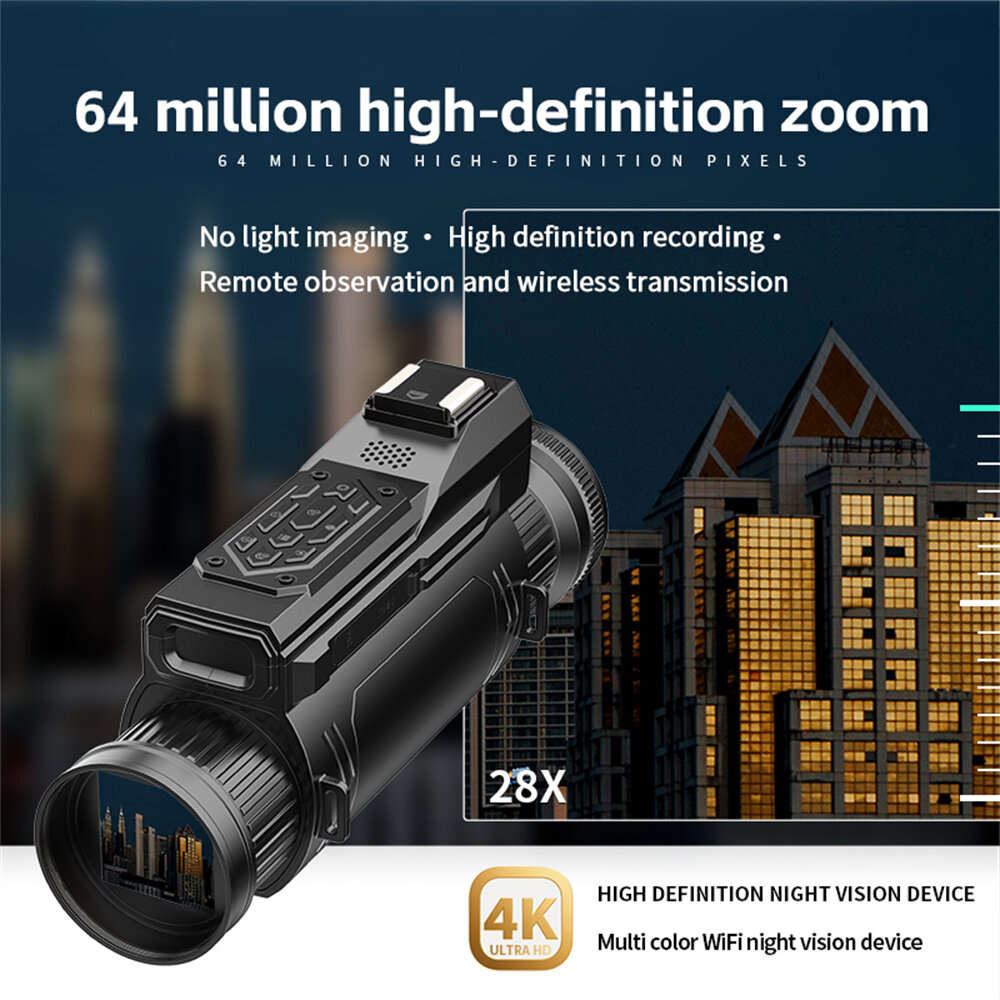 Night vision binoculars only - IPRee D12 4K Colorful Infrared Night Vision Device 64 Million Day And