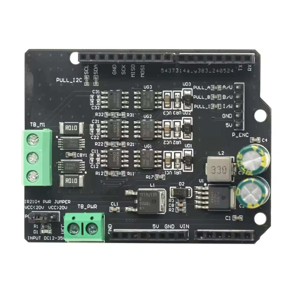 Board Only - Brushless Motor Driver Board Compatible with Simple FOC Shield V2.0.4