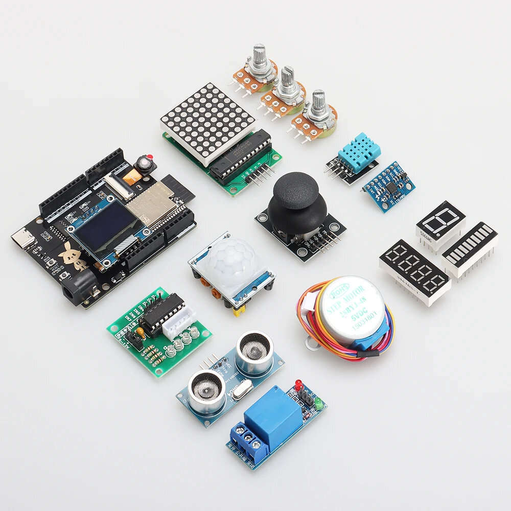 Full Kit - TSCINBUNY ESP32 PLUS OLED Advanced Beginner Kit Development Board IOT WiFi Learning Kit