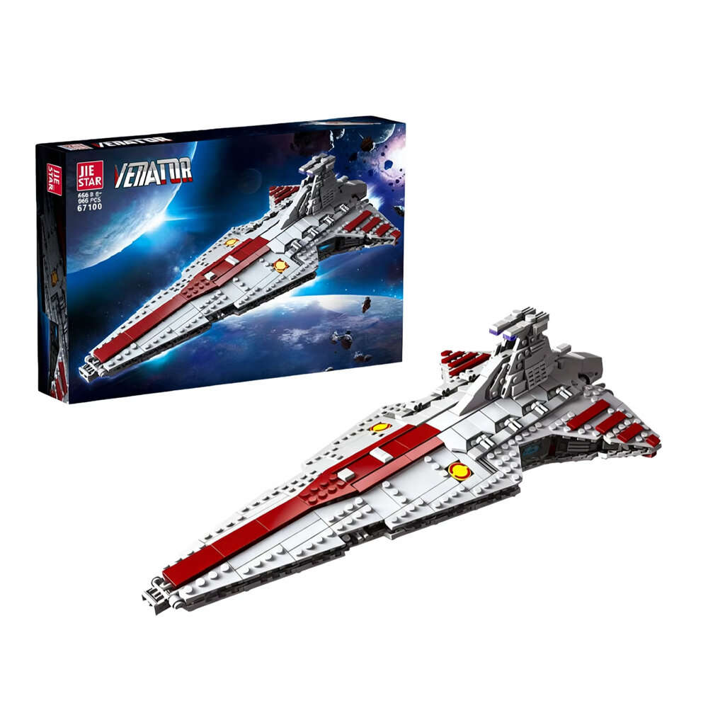 02 - Jiestar 67106 MOC Venator Attack Space Ship / 67109 67109 TIE Bomber Cruiser Fighter Destroyer