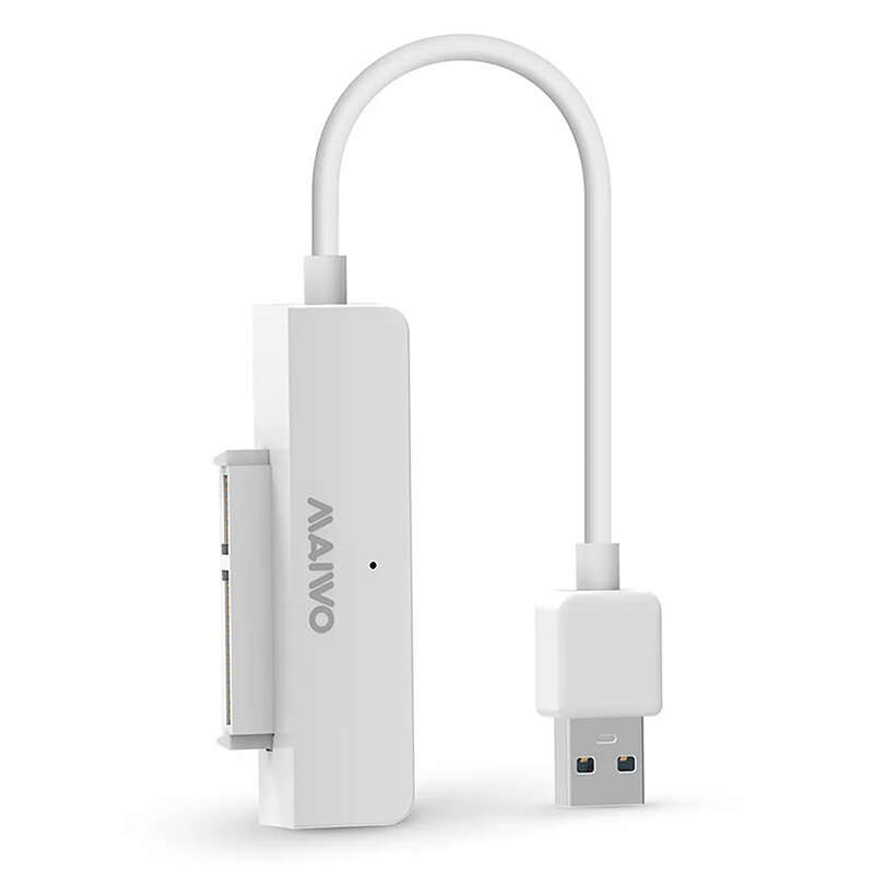 White - Maiwo KSY K104A 2.5 Inch USB3.0 to SATA Hard Disk Converter Adapter Tools-free for Notebook
