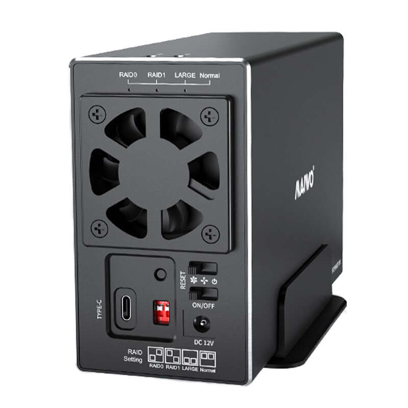 Type-C - 10Gbps - MAIWO 3.5'' HDD SATA RAID Storage Enclosure 5Gbps/10Gbps Dual Bay Hard Drive Docki