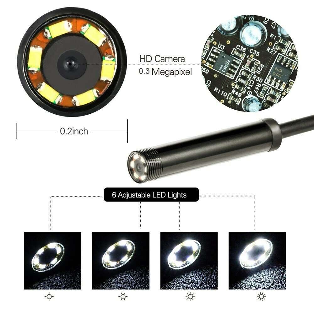 5mm 7mm Mobile Probe Borescope Camera Inspection Endoscopic For Android Smartphone Cars Endoscope Ca