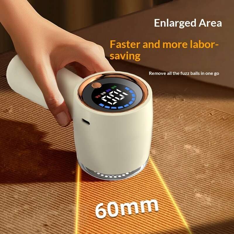 Beige - Tevorex Household Intelligent Electric Lint Remover LCD Digital Display USB Charging Portabl