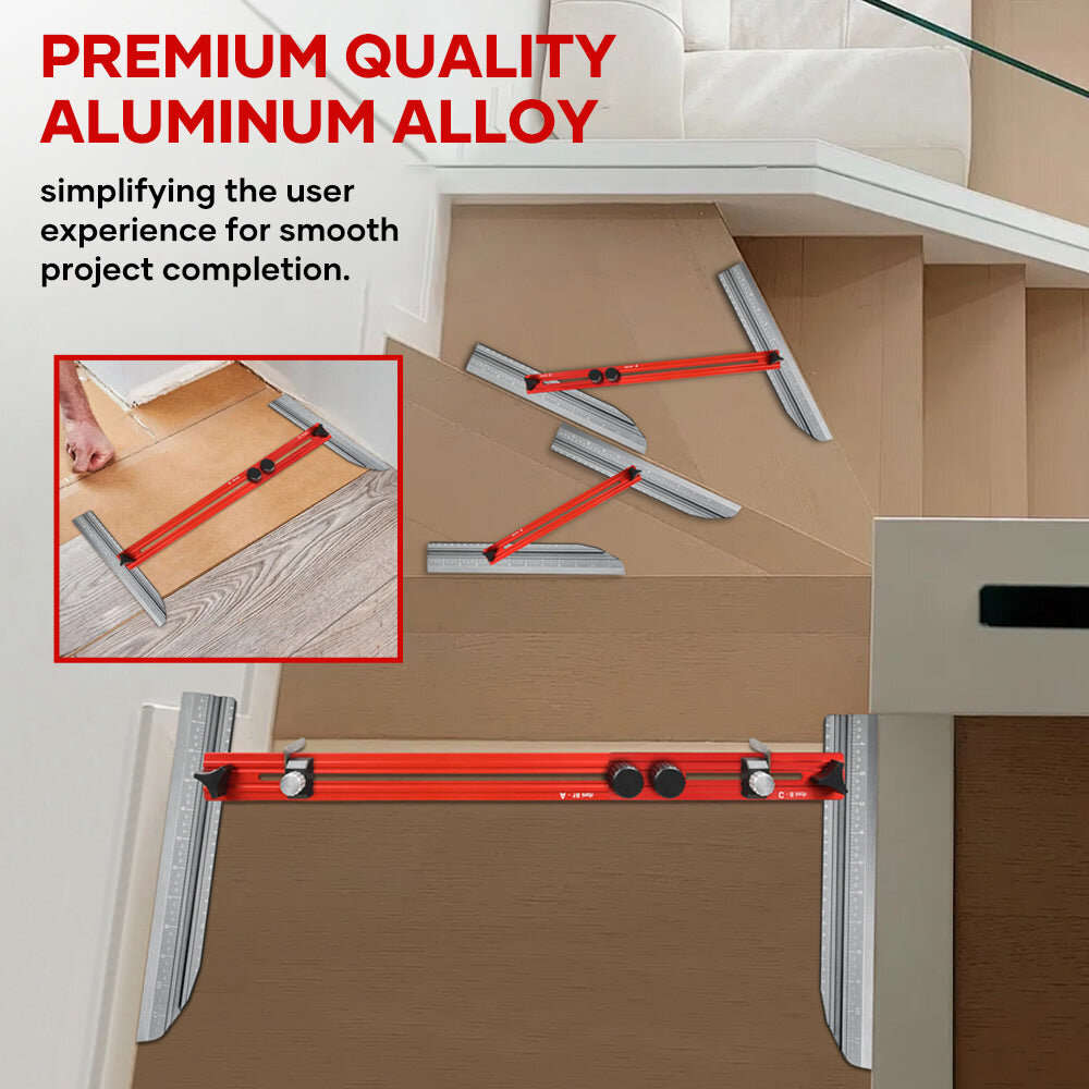 Red - Stair Tread Template Tool Stair Treads Gauge Template Tool Stair Jig Heavy Duty Stair Tread La