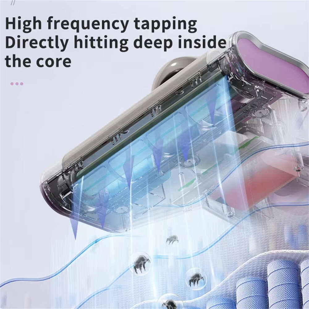 Grey - NovuLife Wireless Mite Removal Vacuum Cleaner 15Kpa Powerful Suction with UV Sterilization fo