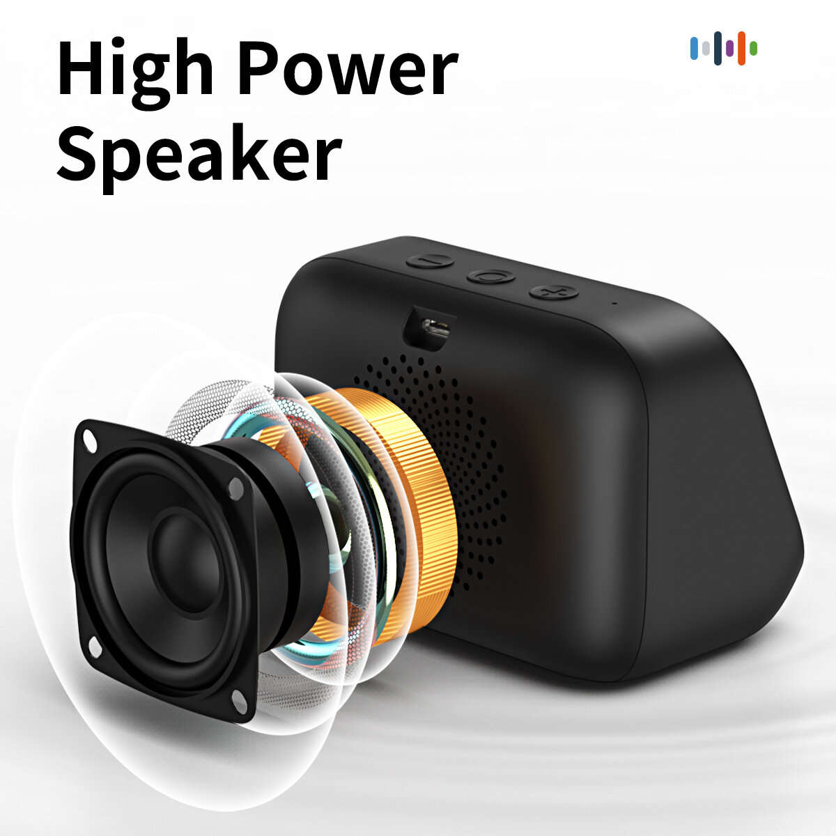 White - TF26pro Smart AI Speaker Wireless bluetooth Speakers RGB Lights 4.0-inch Screen LED Display