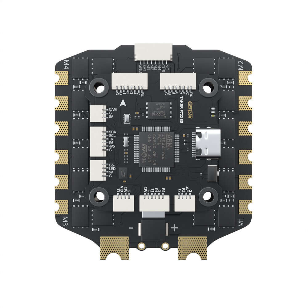 F722 100A Stack - 30.530.5mm GEPRC TAKER F722 OSD Flight Controller with 5V 12V BEC & 100A BL_S 3-8S