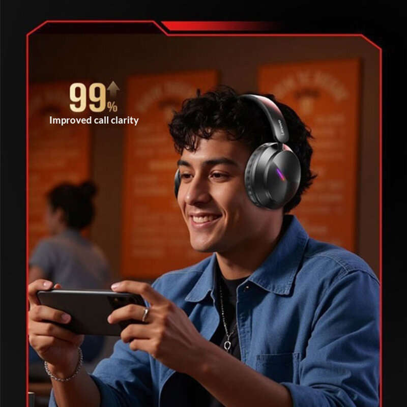 Black - LENOVO EH140 RGB Game Headset Wireless bluetooth Headphone 40mm Speaker 720 Dynamic Spatial