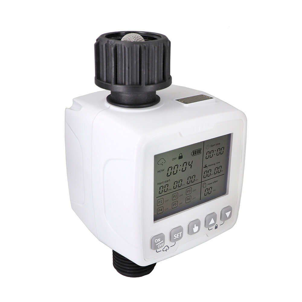 Intelligent Irrigation Timer Ipx5 Waterproof Irrigation Controller Lcd Screen Display 6 Groups Indep