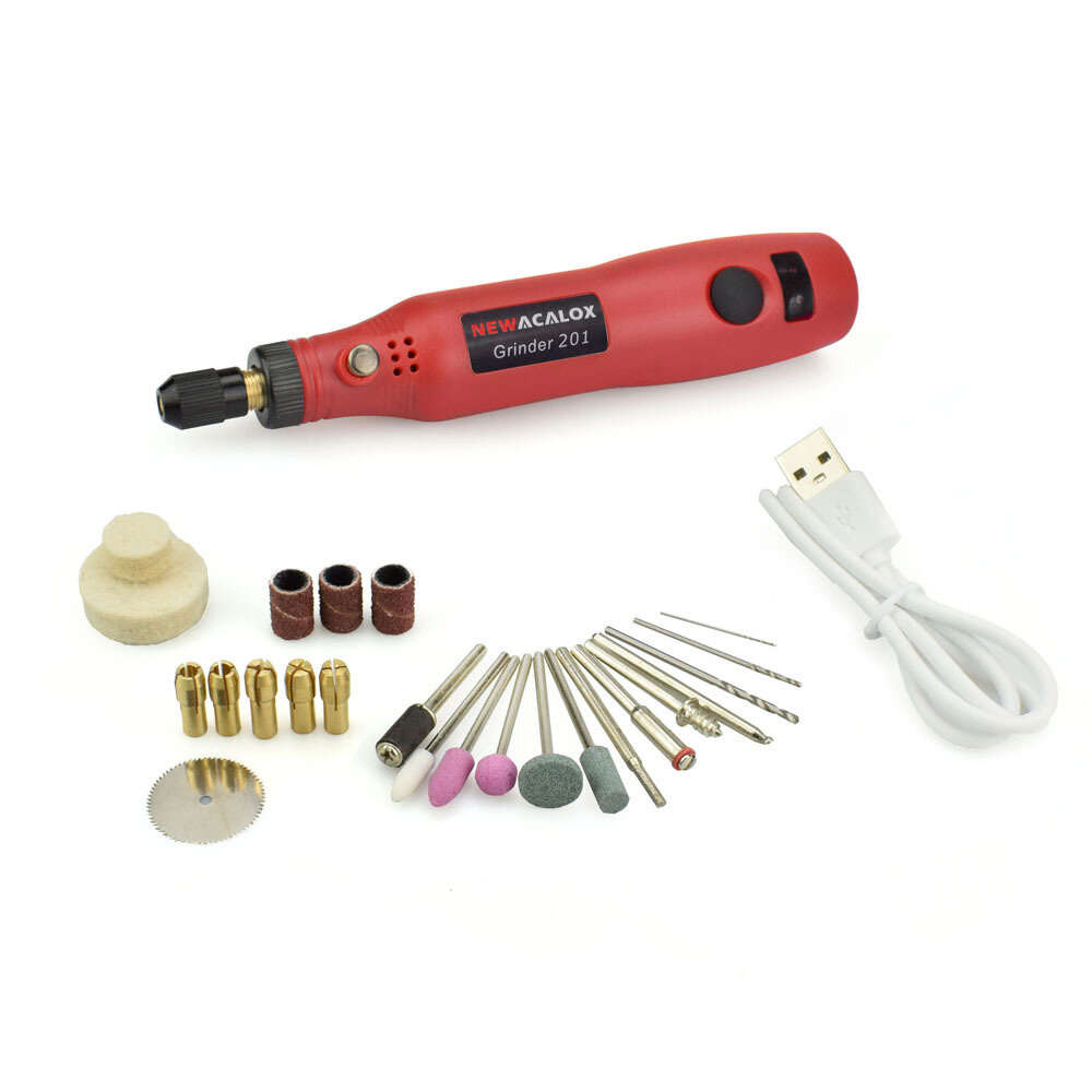 Gray-Standard Model - USB Charging 10W Grinding Machine Mini Wireless Variable Speed Rotary Tools Ki
