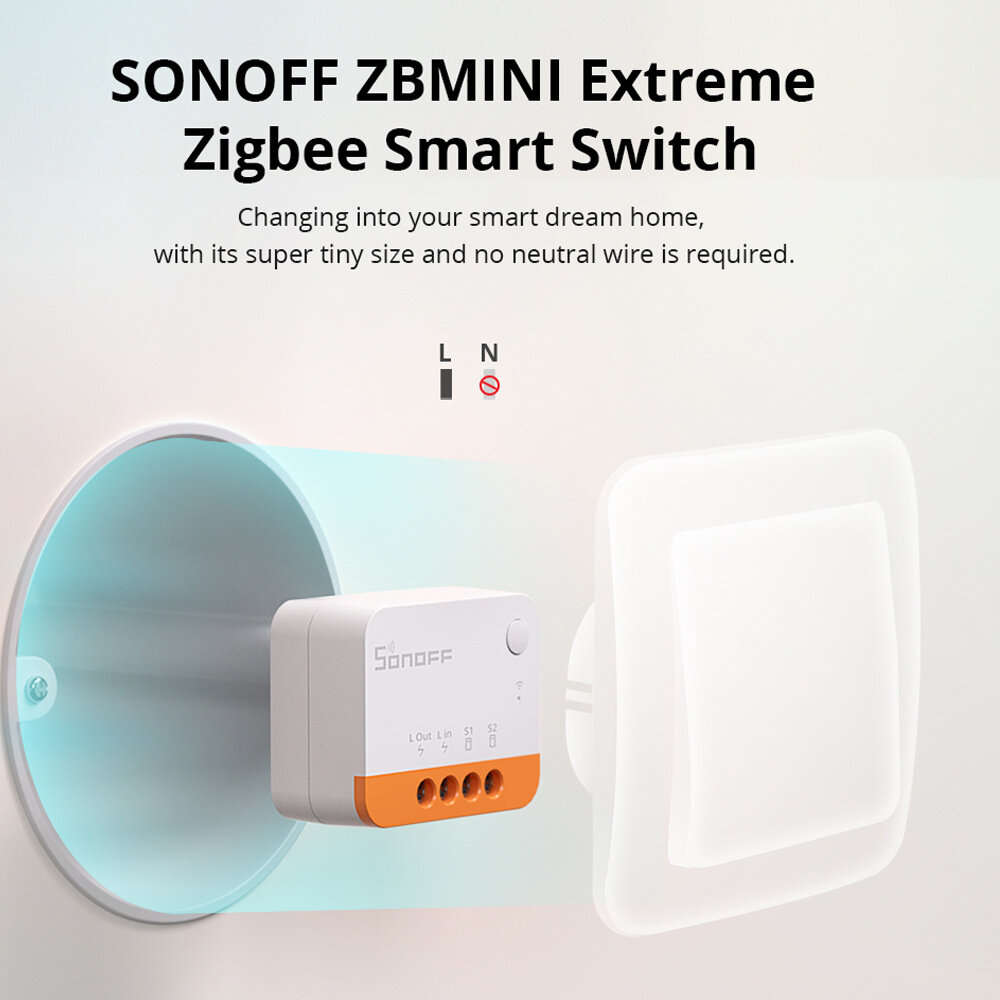 10Pcs Sonoff ZBMINI L2 Smart Zigbe3.0 Switch No Neutral Required Intelligent Two-way Control Relay M