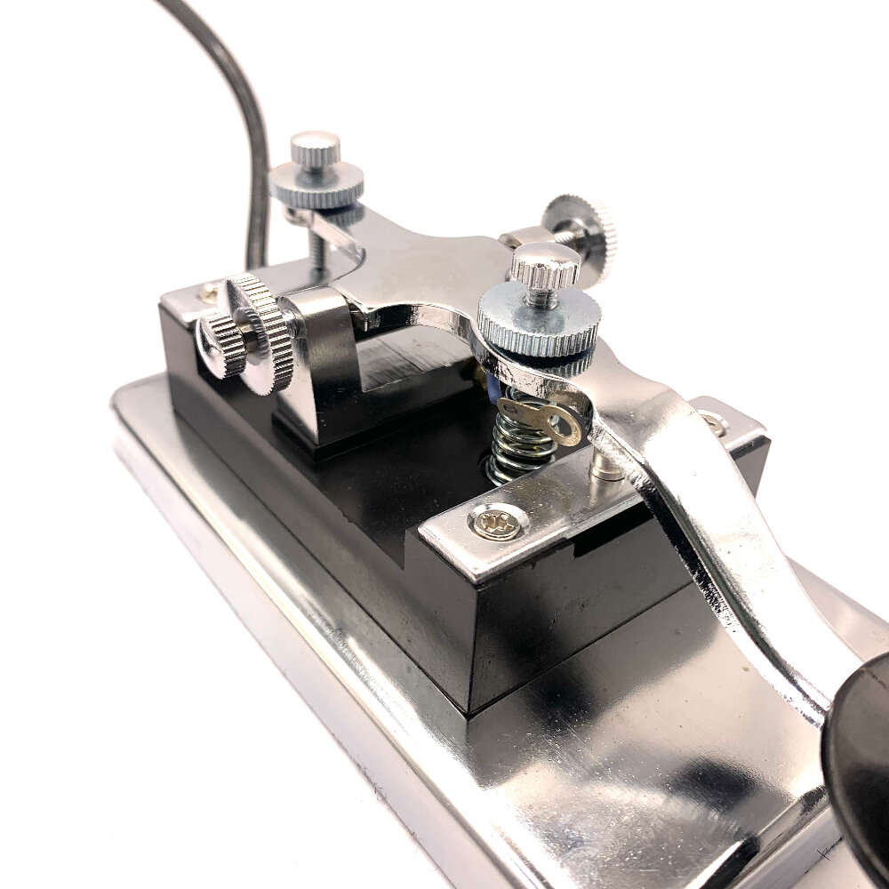 Silver - K4 Morse Code Key Stainless Steel Manual CW Keyer 0.8kg Heavy Stable Design Upgraded 3.5mm