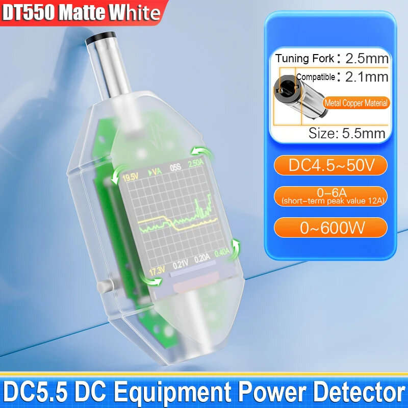 Transparent Black - ATORCH DT550 Digital Voltage Current Tester DC4.5-50V Max 12A 600W Power Capacit