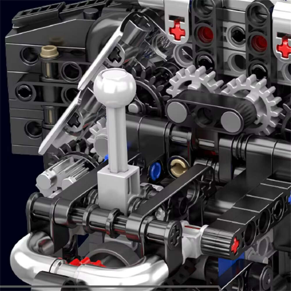 Silver - Mould King 10230 Technical Car Engine Toys The Motorized A8 Car W12 Twin Turbo Engine Build