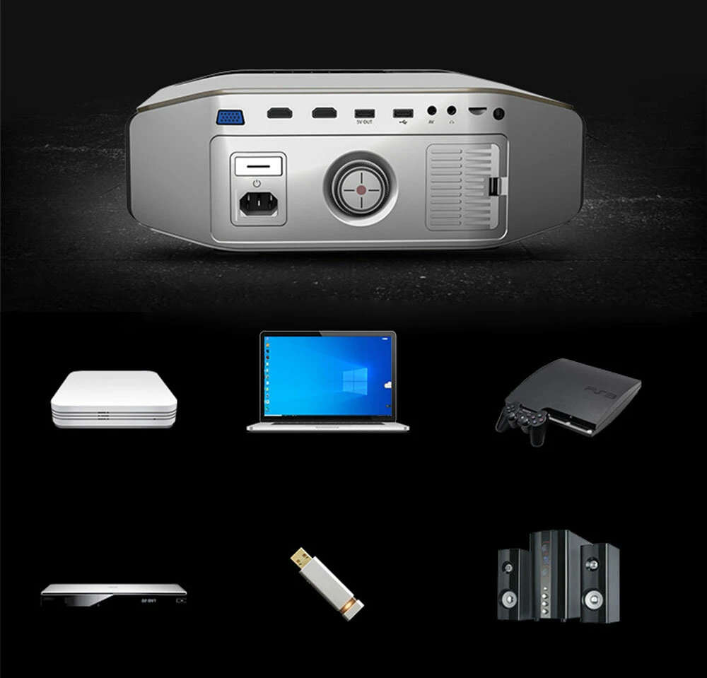 YG620 LED Projector 1920x 1080P Video 6500 Lumens Full HD Projector