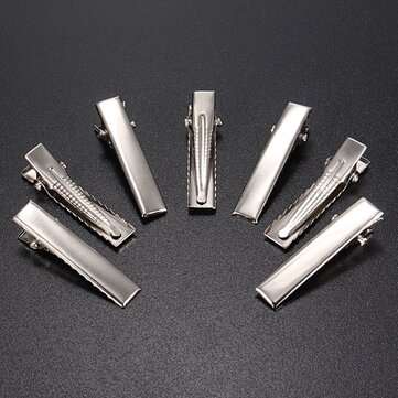 50Pcs Metal Silver Alligator Prong Hair Clips Accessories