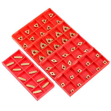 Drillpro CT-12 50pcs Carbide Inserts with 7pcs 12mm Shank Lathe Turning Tool Holder DCMT070204 CCMT0