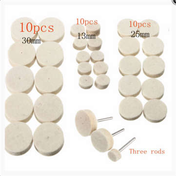 33pcs Soft Felt Electric Mill Polishing Buffing Wheel Mixed Set Accessory For Rotary Tools