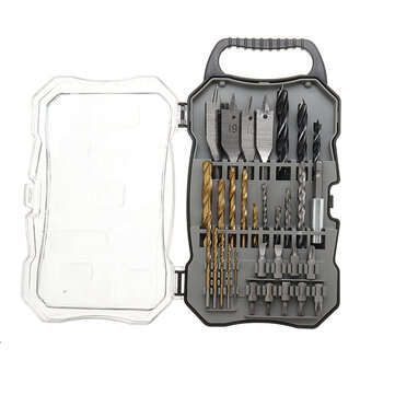 31Pcs Titanium Coated Hole Saw Cutting Set 1/4 Inch Hex Shank Magnetic Connecting Rod Screwdriver Bi