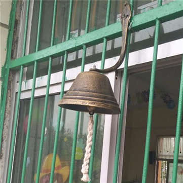 12CM Retro Cast Iron Dinner Doorbell Ring Bells Bracket Patio Coffee Wall Decorations Hand Bell