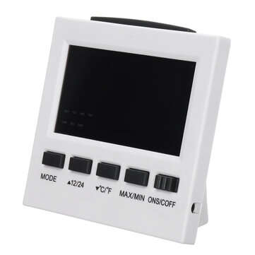LED Digital Alarm Clock Temperature Humidity Weather Color Display With Backlit (COLOR: WHITE)