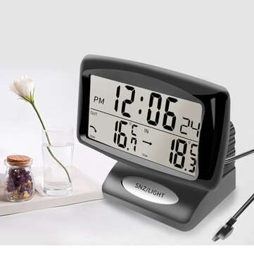 Portable 2 in 1 Car Auto Thermometer Clock Calendar LCD Display Screen with LCD digital display