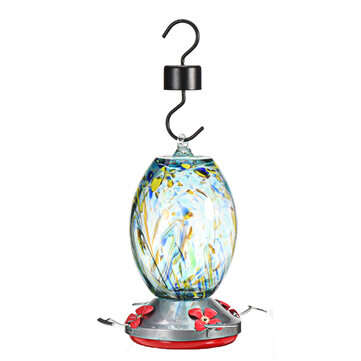 21x11cm Bird Feeder Plastic Flower Bird Feeder Stained Durable Glass Bottle ... (TYPE: STRAIGHTHEAD)