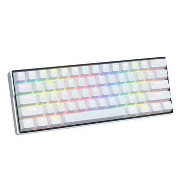 KEMOVE SnowFox Mechanical Keyboard 61 Keys 60% NKRO bluetoot... (COLOR.: WHITE | SWITCH: BLUESWITCH)