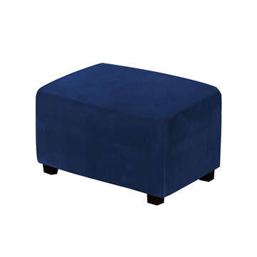 Removable Stretchy Ottoman Slipcover Sofa Footstool Cover Storage Protect S Size (COLOR: NAVY)
