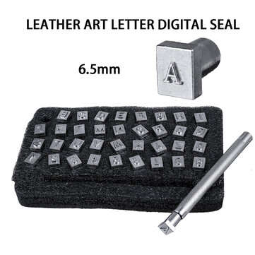 DIY Leather Seal Engraving Craft Tool Steel Alphabet Number Stamp Leather Craft S... (HEIGHT: 6.5MM)