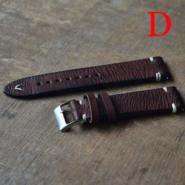 Straps Vintage Style Distressed Leather Wome/Men Watch Band Strap with S... (SIZE: 24MM | NO.: NO.4)