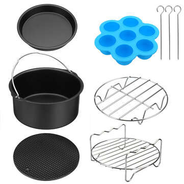 6`` 11PCS Air Fryer Accessories Chips Baking Pan Set for 3.2-6.8QT