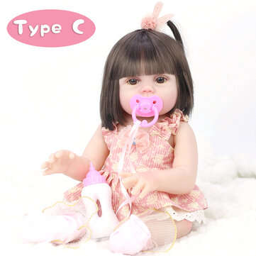 53CM Cute Soft Silicone Vinyl Lifelike Realistic Head Moveable Multi-function Reborn ... (LETTER: C)