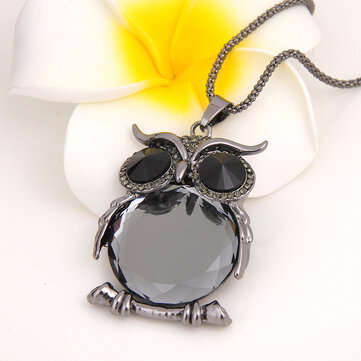 Cute Pendant Necklace Rhinestone Colorful Animals Night (NO.: 04)