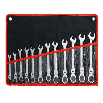 12Pcs Combination Ratchet Wrench with Flexible Head Car Repair Tools Hand Tool Set (TYPE: 12PCS)