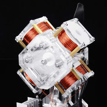 Four Coil Brushless Motor Fan Blade High-speed Turbine Hall Electric Machine Model