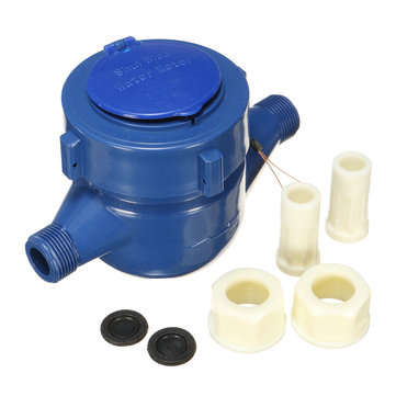 15mm Plastic Single Flow Dry Cold Water Pipe Table Garden Home Water Measuring Meter