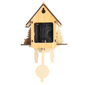 Vintage Cuckoo Wooden Wall Hanging Swing Clock Alarm Number Sheep Kid Home Decor