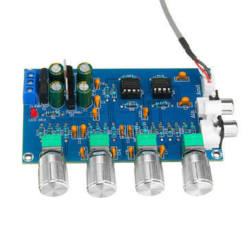NE5532 C2-001 AC 12-24V Power 4 Channel  Adjustment Amplifier Tuning Board Preamplifier