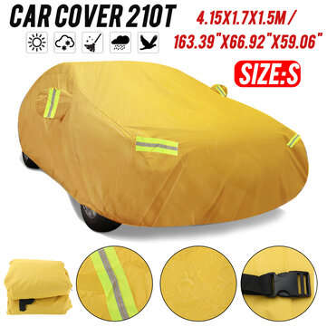 210T Waterproof Universal Full Car Cover Outdoor Sun UV Snow Dust Rain Resist (SIZE: S)