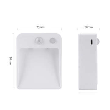 LED Motion Sensor Night Light Automatic Turn On /  Off Human Movement Sense Lamp