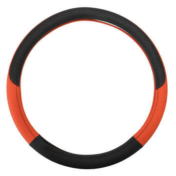 38CM Universal Anti-Slip Breathable Car Steering Wheel Cover PU Leather Vehicle (COLOR.: ORANGE)