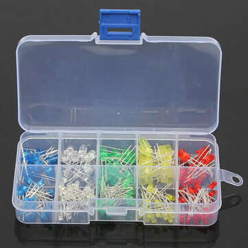 Geekcreit 375pcs 3MM 5MM LED Light Emitting Diode Beads Resistance Lights Kits Bulb Lamp