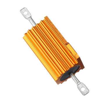 5pcs RX24 25W 1R 1RJ Metal Aluminum Case High Power Resistor Golden Metal Shell Case Heatsink Resist