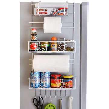 Over Door Freezer Storage Rack Kitchen Pantry Spice Organizers Shelf Space Saver Baskets