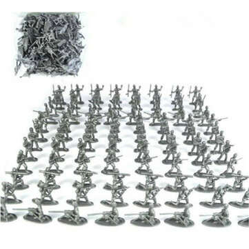 Miniature Accessories 100pcs Toy Army Set-Piece Simulated Military Parade Scene ... (COLOR.: SILVER)