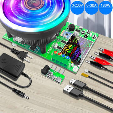 180W DL24P 2.4 Inch DC USB Tester Electronic Load APP 18650 Battery Capacity Monitor Discharge Charg