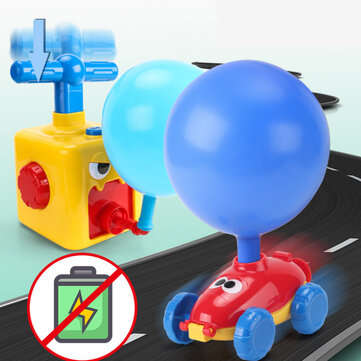 Inertia Balloon Powered Car Toys No Batteries Aerodynamics Upgraded With Launcher Rocket For Childre
