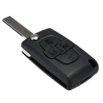 4 Buttons Remote Flip Key Fob Case Shell Battery For Peugeot 1007 & Citroens C8